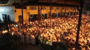 Đốt nến cầu nguyện cho công lý và hòa bình tại Thái Hà, ngày 07/8/2016